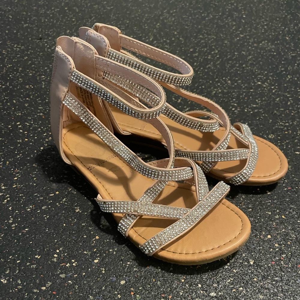 Elegant Tan and Silver girls Sandals